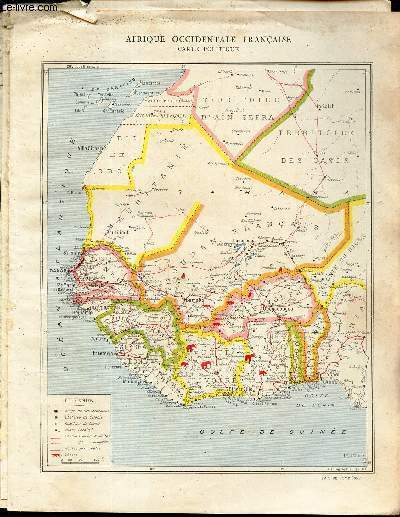 COLONIES FRANCAISES : Maroc Algerie - Afrique occ franc. - (cartes politique et econo) - Afrique Equatoriale franc. (cartes politique et eco.) - Indochine franc. (cartes pol. et eco.) - Madagascar (pol. et eco.) - Tunisie (1 carte politique et eco.).