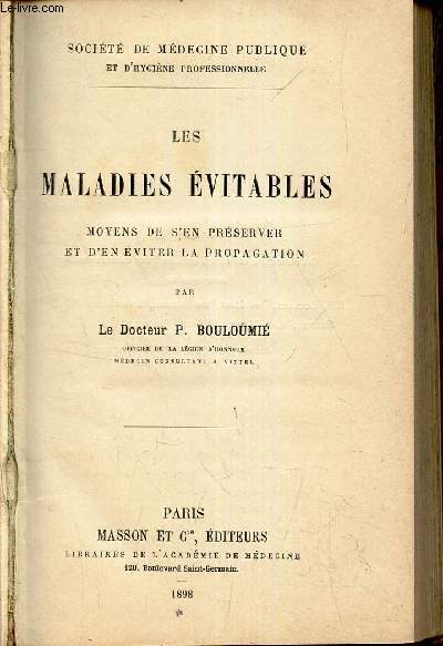 LES MALADIES EVITABLES - Moyens de s'en preserver et d'en viter la propagation