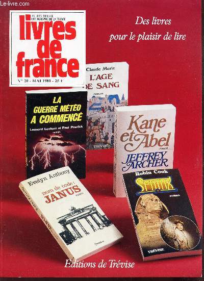 BULLETIN DU LIVRE BIBLIOGRAPHIE DE LA FRANCE - LIVRES DE FRANCE - N20 - 3AI 1981 / Des livres pour le plaisir de lire.