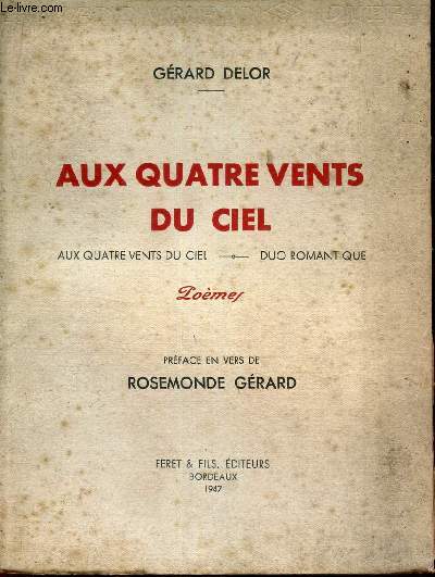 AUX QUATRE VENTS DU CIEL : Aux quatre vents du ciel - Duo romantique - POEMES.