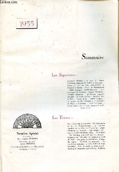 L'EVENTAIL - NUMERO SPECIAL - 1955 / Sans decouvrir la couronne / La promenade de M de Chateaubriand - Le vigneron vaudois et la fete des vignerons etc...