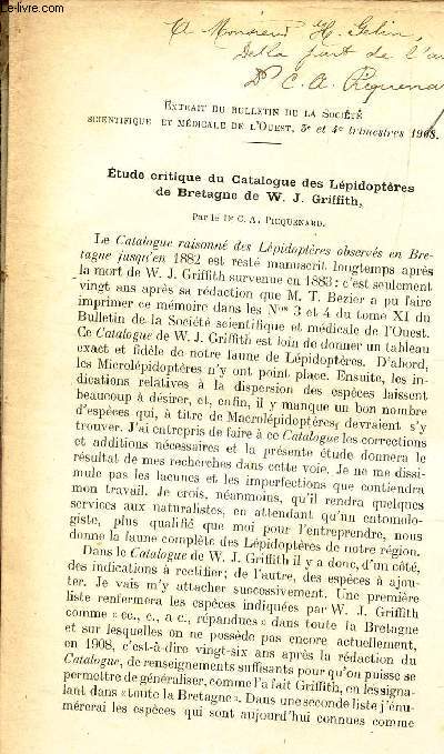 ETUDE CRITIQUE DU CATALOGUE DES LEPIDOPTERES DE BRETAGNE.