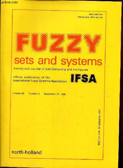 FUZZY SETS AND SYSTEMS -Vol.82 - N3 - september 23, 1996.