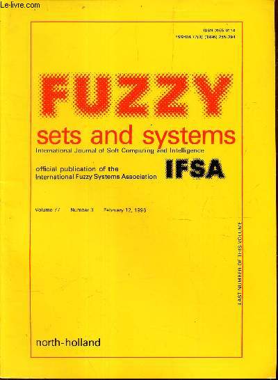 FUZZY SETS AND SYSTEMS -Vol.77 - N3 - february 12, 1996.