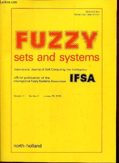 FUZZY SETS AND SYSTEMS -Vol.77 - N2 - January 29, 1996.