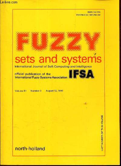 FUZZY SETS AND SYSTEMS -Vol.82 - N3 - august 12, 1996.