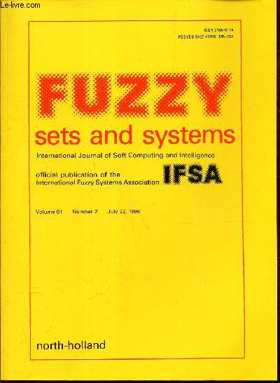FUZZY SETS AND SYSTEMS -Vol.81 - N2 - july 22, 1996.