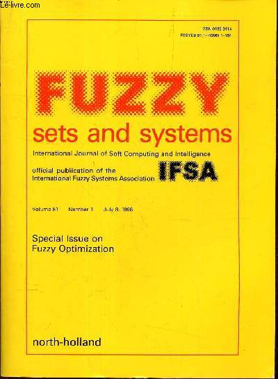 FUZZY SETS AND SYSTEMS -Vol.81- N1 - July 8, 1996 / SEOCIAL ISSUE ON FUZZY OPTIMIZATION
