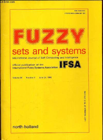 FUZZY SETS AND SYSTEMS -Vol.80 - N3 - june 24, 1996.