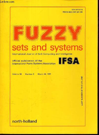 FUZZY SETS AND SYSTEMS -Vol.86 - N3 - march 16, 1997.