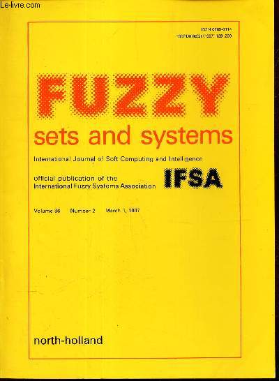 FUZZY SETS AND SYSTEMS -Vol.86 - N2 - March 1, 1997.