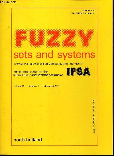 FUZZY SETS AND SYSTEMS -Vol.85 - N3 - february 6, 1997.