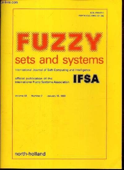 FUZZY SETS AND SYSTEMS -Vol.93 - N2 - january 16, 1998.