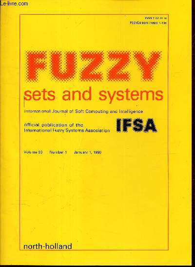 FUZZY SETS AND SYSTEMS -Vol.93 - N1 - January 1, 1998.