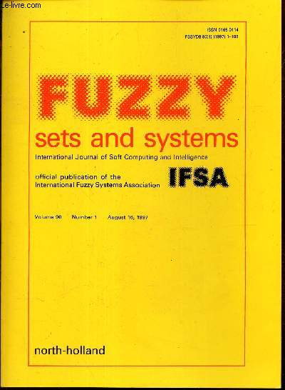 FUZZY SETS AND SYSTEMS -Vol.90 - N1 - august 16, 1997.