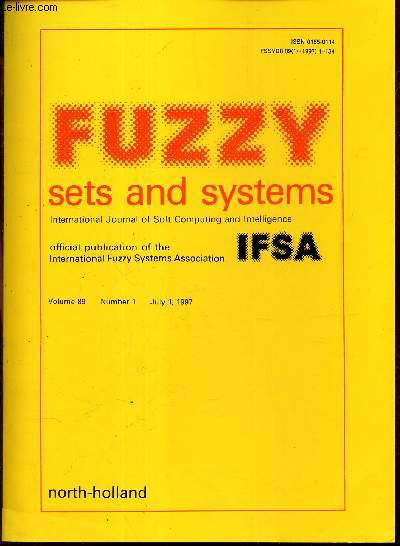 FUZZY SETS AND SYSTEMS -Vol.89 - n)1 - JULY 1? 1997.
