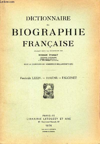 FASCICULE LXXIV - EUGENE - FALCONET / COLLECTION 