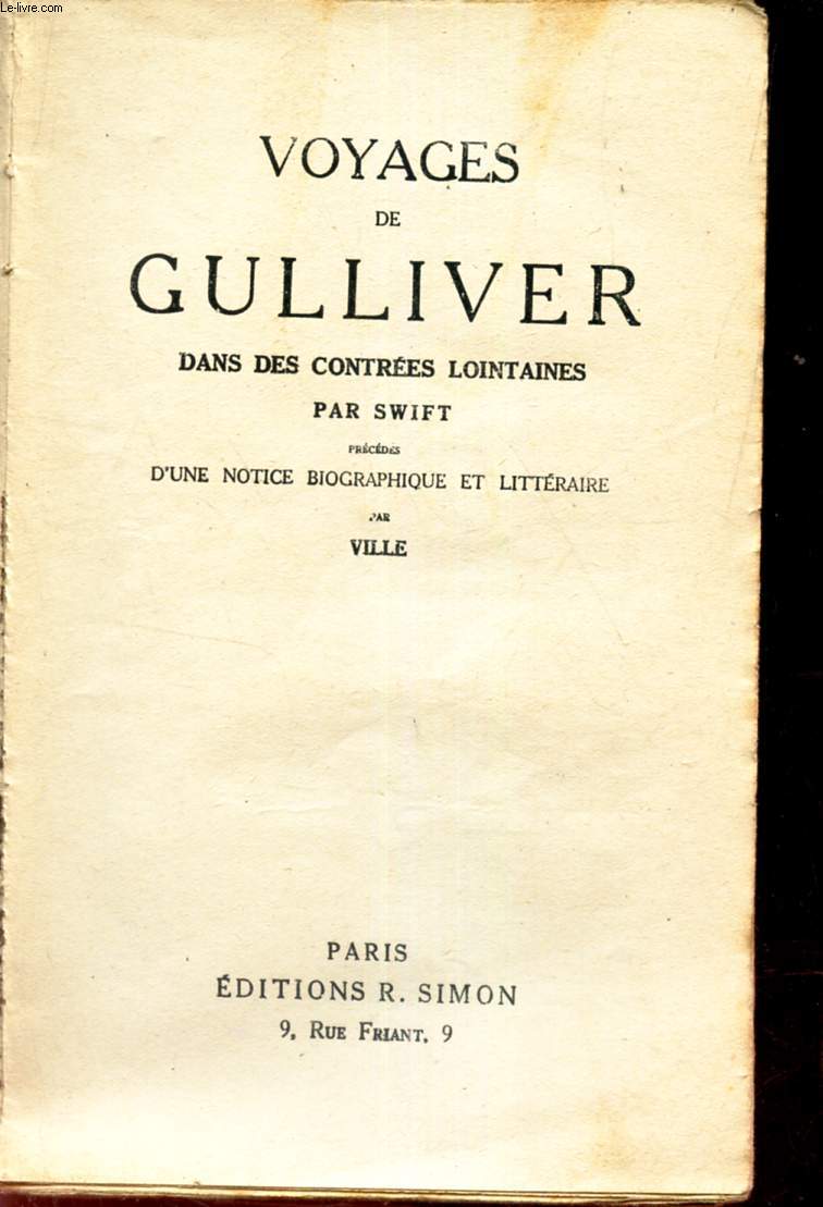 VOYAGES DE GULLIVER DANS DES CONTREES LOINTAINES