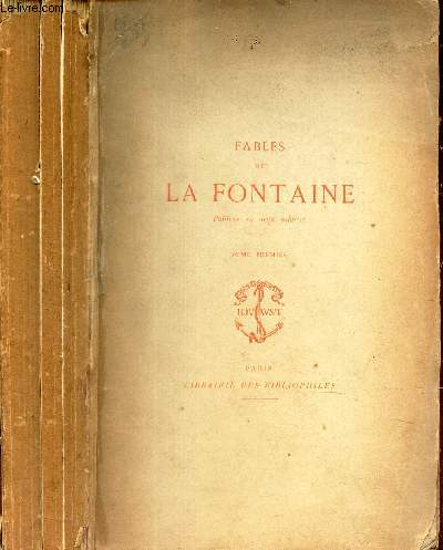FABLES DE LA FONTAINE - TOME PREMIER (du livre 1er au livre 6e).