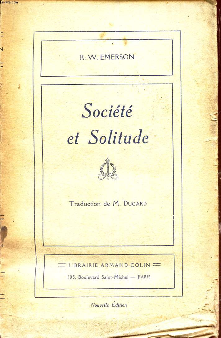 SOCIETE ET SOLITUDE.