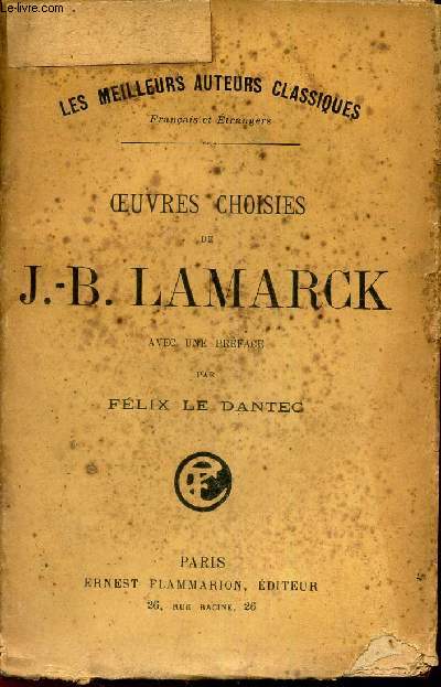OEUVRES CHOISIES DE J.B. LAMARCK -