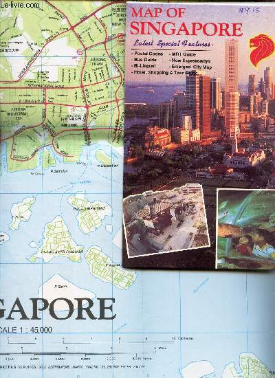 1 PLAN EN COULEUR RECTO-VERSO : MAP OF SINGAPORE - Latest special Features.