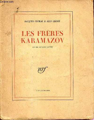 LES FRERES KRAMAZOV - DRAME EN CINQ ACTES.