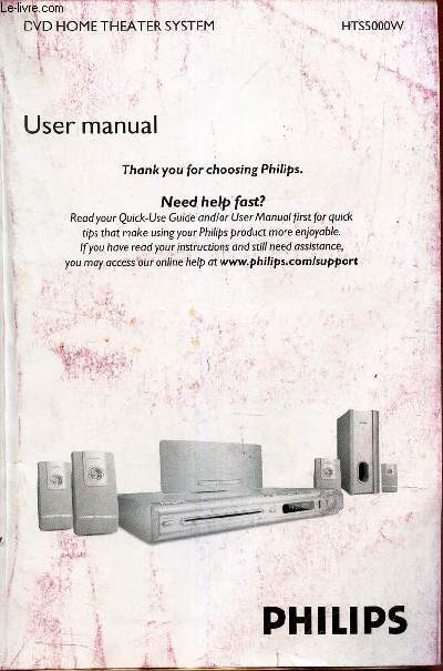 USER MANUAL - DVD HOME THEARTER SYSTEM - HTS5000W.