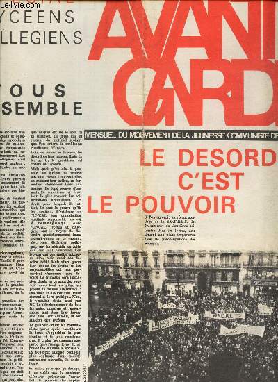 AVANT GARDE - SPECIAL LYCEENS ET COLLEGIENS.