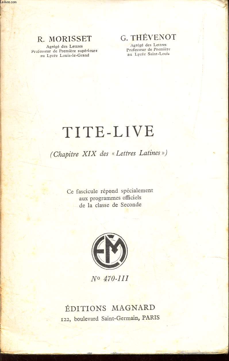 TITE-LIVE (Chapitre XIXdes LES LETTRES LATINES).