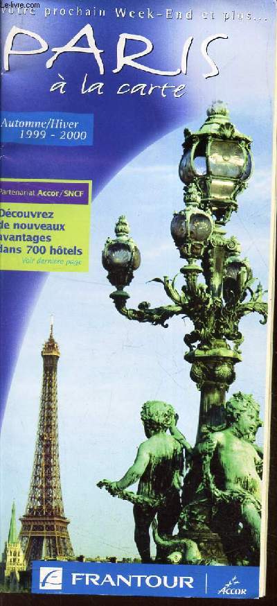 PLAN : PARIS A LA CARTE - AUTONME/HIVER 1999-2000.