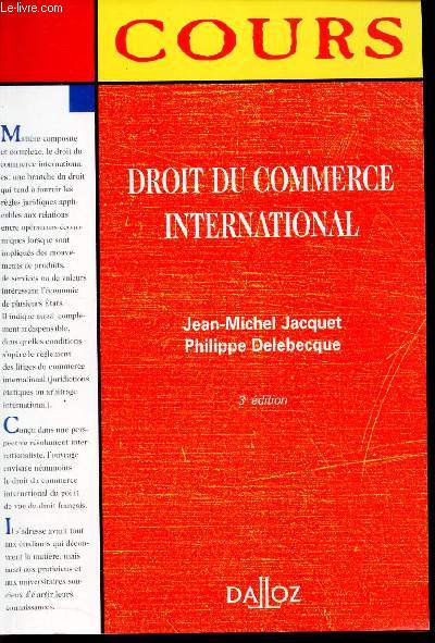 DROIT DU COMMERCE INTERNATIONAL.