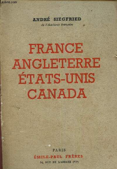 FRANCE ANGLETERRE ETATS-UNIS CANADA.