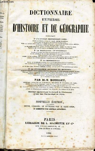 DICTIONNAIRE UNIVERSEL D'HISTOIRE ET DE GEOGRAPHIE.