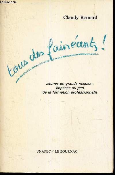 TOUS DES FAINEANTS ! Jeunes en grand risuqes : impasse ou pari de la formation professionnelle.