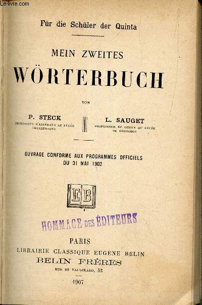 Mein Zweites worterbuch