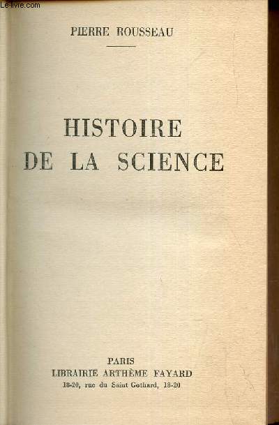 Histoire de la science.