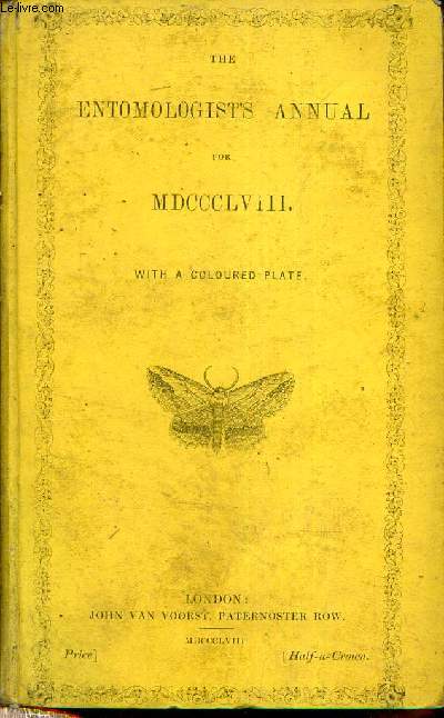 THE ENTOMOLIGST'S ANNUAL FOR 1858.
