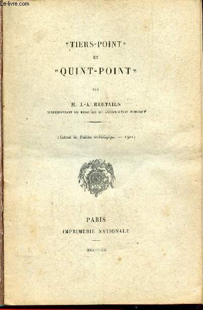 Tiers points et quint-point - extrait du bulletin archologique 1902.