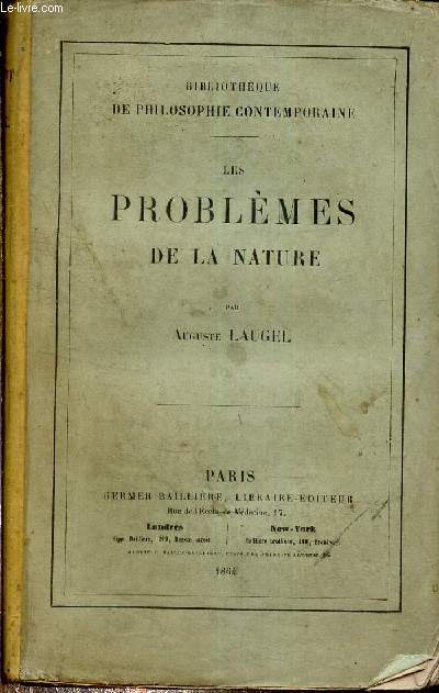 Les problmes de la nature - Collection bibliothque de philosophie contemporaine.