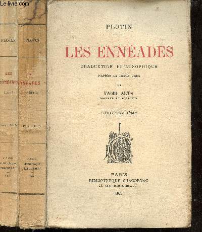 Les Ennades - Traduction philosophique d'aprs le texte grec par l'Abb Alta - en 3 tomes - Tomes 1 + 2 + 3.