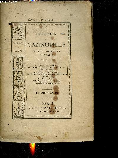Bulletin du cazinophile suite et complment du manuel 1877 1re anne -