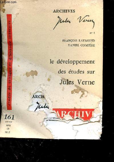 Archives Jules Verne n1 - Archives des lettres modernes 1976 (3) (VIII) n161 - Le dveloppement des tudes sur Jules Verne.