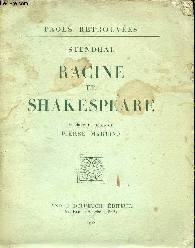 Racine et Shakespeare - Collection pages retrouves.