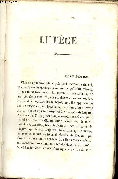 Oeuvres de Henri Heine - Lutce - Incomplet voir description.