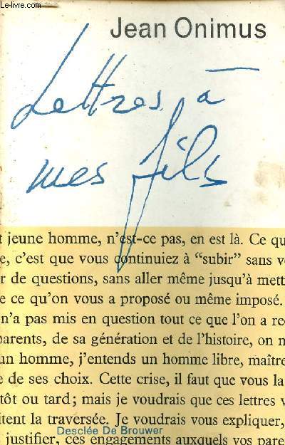 Lettres  mes fils.