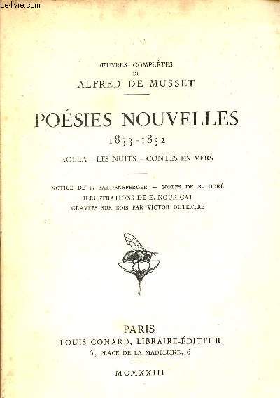 Oeuvres compltes de Alfred De Musset - Posies nouvelles 1833-1852 - Rolla, les nuits, contes en vers.
