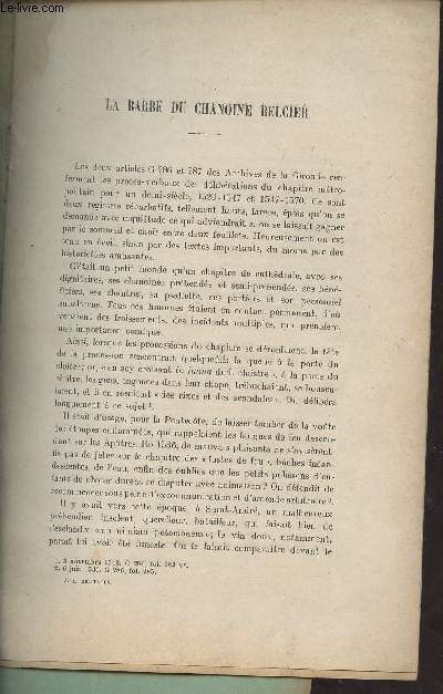 Tir  part : La barbe du Chanoine Belcier - Extrait de la revue historique de Bordeaux et du dpartement de la Gironde XIIe anne n1 janvier mars 1919.
