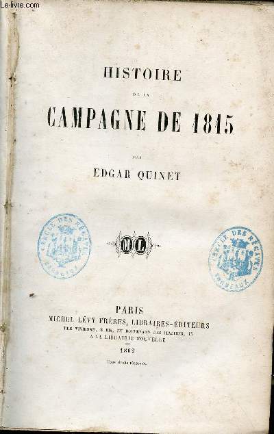 Histoire de la campagne de 1815.