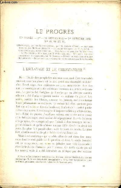 Le progrs revue de Bordeaux annales historiques et archologiques de la Gironde - 3e anne 1-15 sept - 1er octobre 1865 - n89-90 et 91 - L'esclavage et le christianisme par Octave Giraud - Auguste Barbuer par Ren Bimont - Flipe et Enrique par Svin..